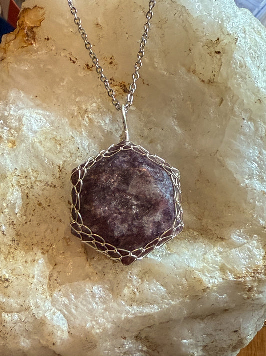 Nightroot Lepidolite Pendant